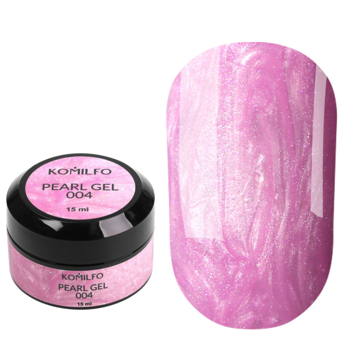 Komilfo Pearl Gel №004 - перламутровий гель для зміцнення та дизайну, барбі, 15 мл