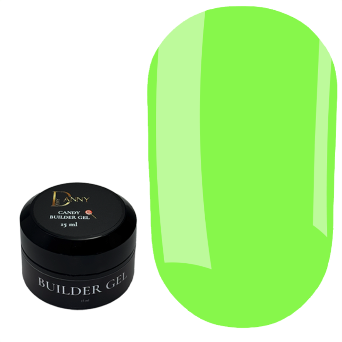 DANNY Candy Builder Gel №08 - конструюючий гель, неоновий салатовий, 15 мл