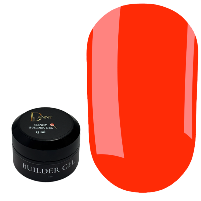 DANNY Candy Builder Gel №11 - конструюючий гель, неоновий червоний, 15 мл