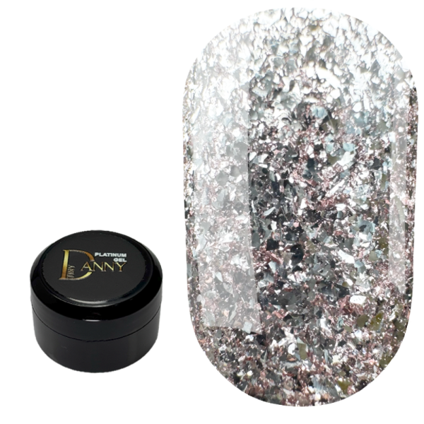 DANNY Platinum Gel №03 - глиттерный гель, розово-серебристый, 8 мл