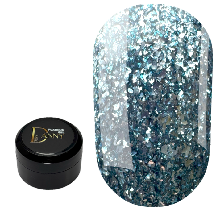 DANNY Platinum Gel №06 - глиттерный гель, холодный сине-стальной, 8 мл