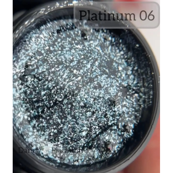 DANNY Platinum Gel №06 - глиттерный гель, холодный сине-стальной, 8 мл