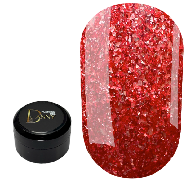 DANNY Platinum Gel №07 - глиттерный гель, красный, 8 мл