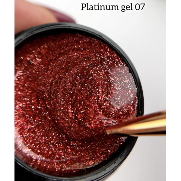 DANNY Platinum Gel №07 - глиттерный гель, красный, 8 мл
