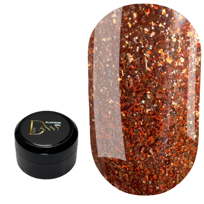 DANNY Platinum Gel №08 - глиттерный гель, бронзовый, 8 мл