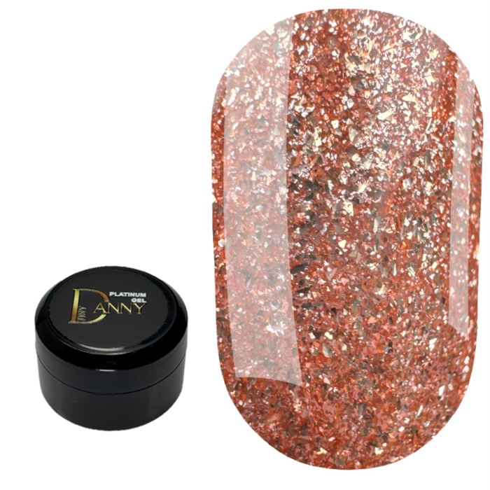 DANNY Platinum Gel №10 - глиттерный гель, розовое золото, 8 мл