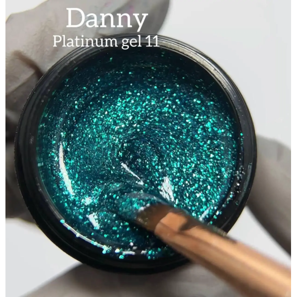 DANNY Platinum Gel №11 - глиттерный гель, изумрудный, 8 мл