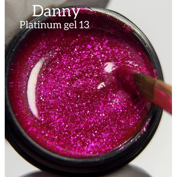 DANNY Platinum Gel №13 - глітерний гель, фуксія, 8 мл