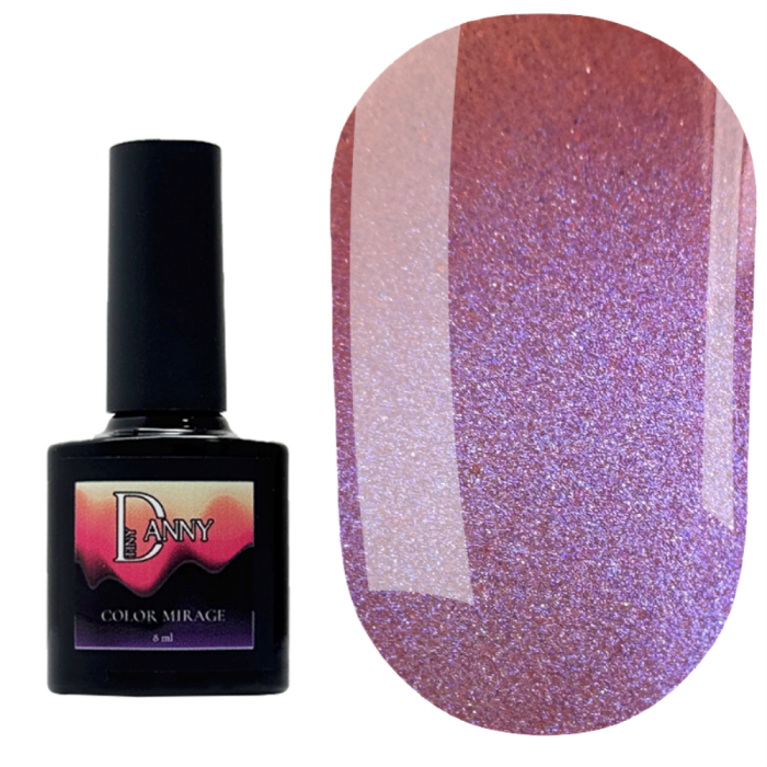Гель-лак кошачий глаз DANNY Color Mirage Cat Eyes №01, фиолетово-терракотовый хамелеон, 8 мл
