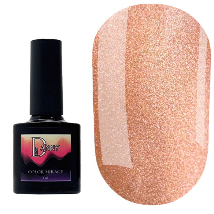 Гель-лак кошачий глаз DANNY Color Mirage Cat Eyes №02, карамельно-розовый хамелеон, 8 мл