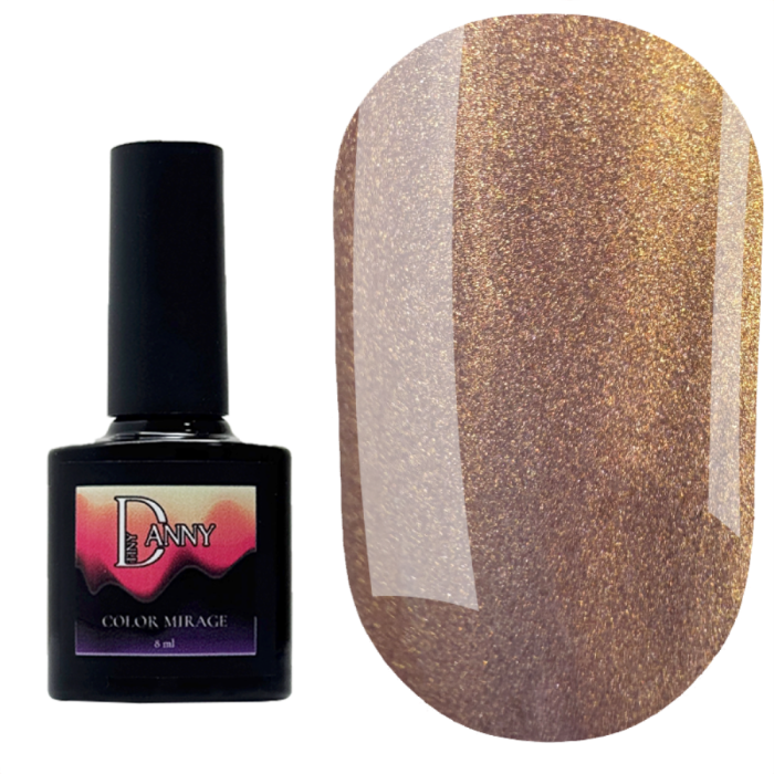 Гель-лак кошачий глаз DANNY Color Mirage Cat Eyes №05, золотистый мокко хамелеон, 8 мл