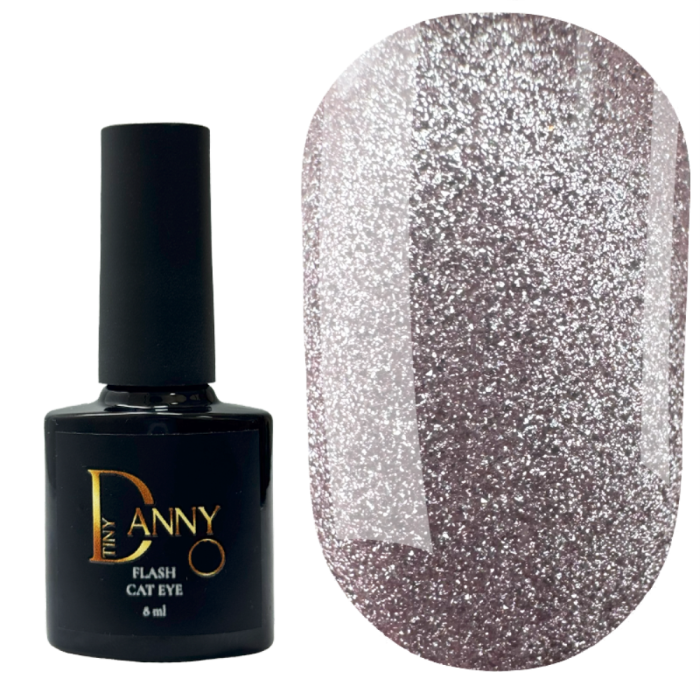 Гель-лак кошачий глаз DANNY Flash Cat Eye №02, светоотражающий, розовый с лиловым оттенком, 8 мл
