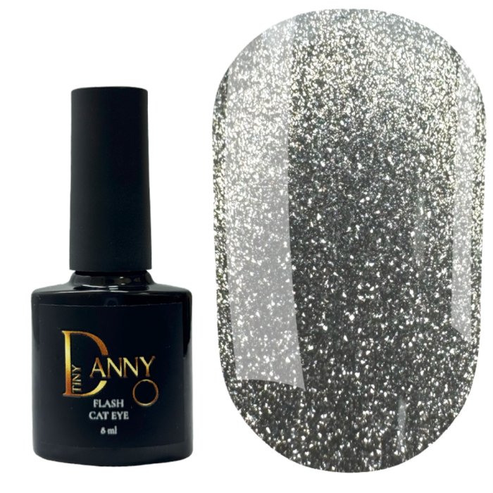 Гель-лак кошачий глаз DANNY Flash Cat Eye №03, светоотражающий, черный, 8 мл