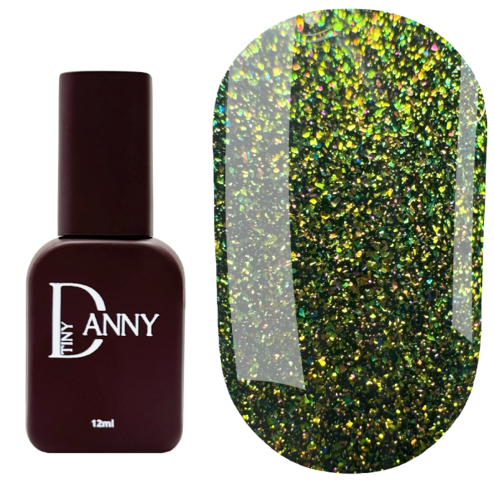 Гель-лак кошачий глаз DANNY Sunshine Cat Eye №04, прозрачный с оливково-золотыми блестками, 12 мл