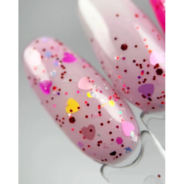 DANNY коллекция "Love" №02 - глиттер гель, малиновый, 8 мл