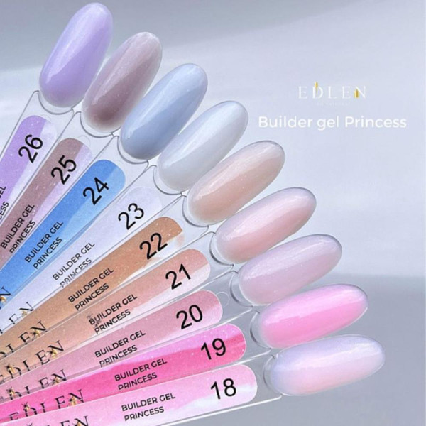 Гель для наращивания Edlen Builder Gel Princess №26, лиловый с микроблеском, 30 мл