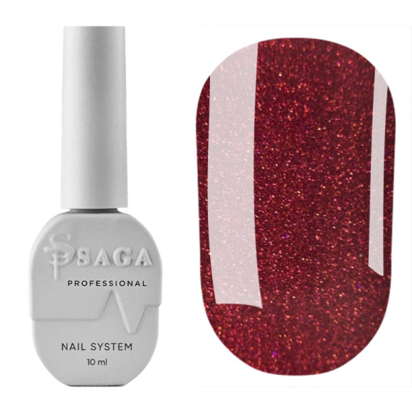Гель-лак SAGA Professional Love Red №01, красный с мелким шиммером, 10 мл