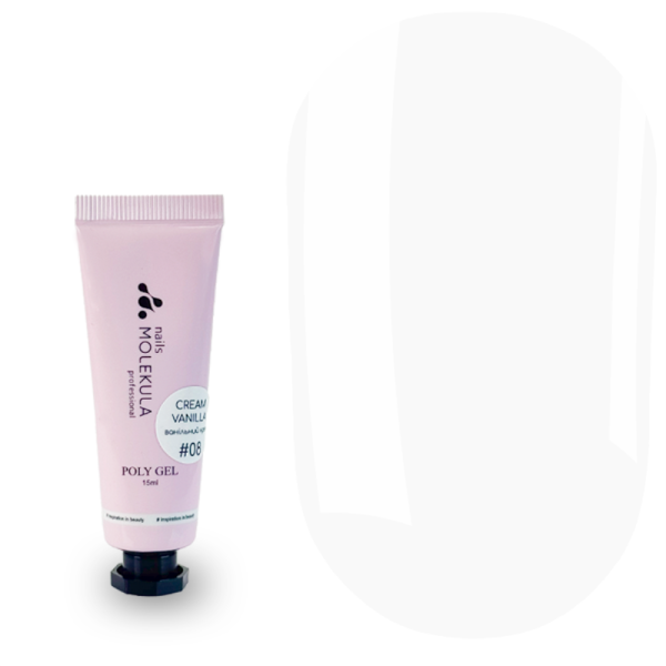 Полигель Molekula Nails №08 Cream Vanilla (ванильный крем), 15 мл