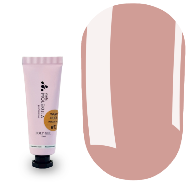 Полігель Molekula Nails №13 Warm Nude (теплий нюд), 15 мл