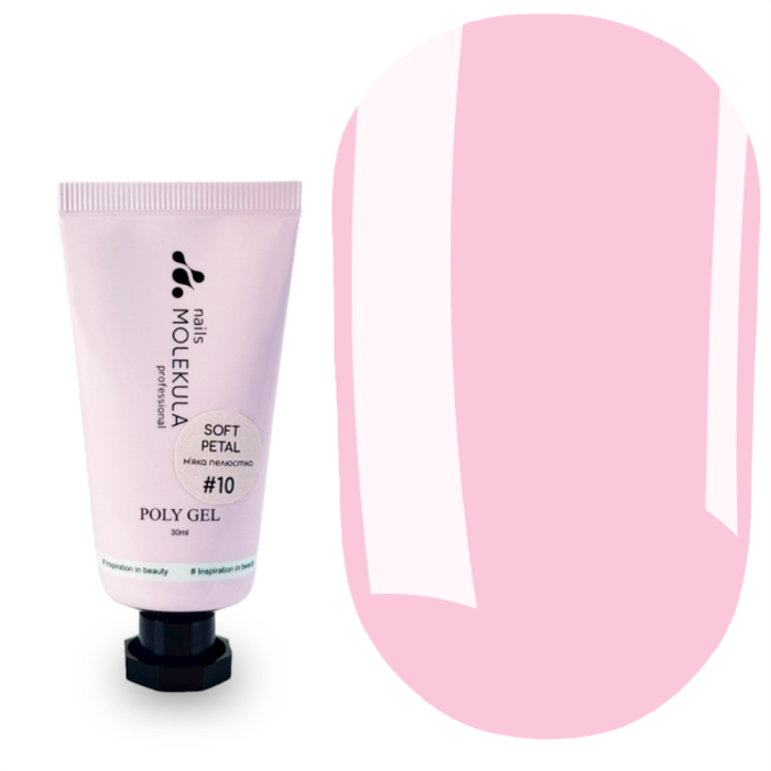 Полигель Molekula Nails №10 Soft Petal (мягкий лепесток), 30 мл