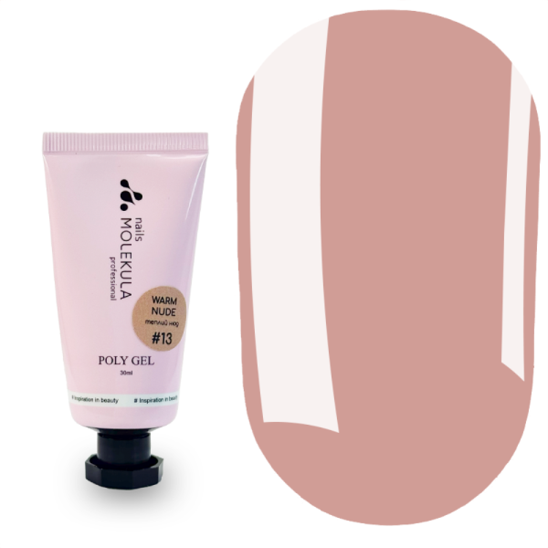 Полигель Molekula Nails №13 Warm Nude (теплый нюд), 30 мл