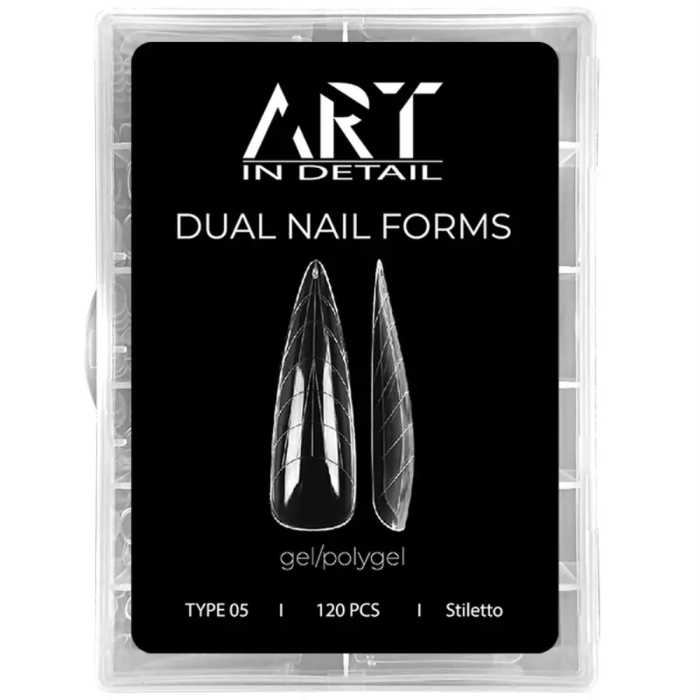 ART Dual Nail Forms, Type 05 - багаторазові верхні форми, стилет, 120 шт.