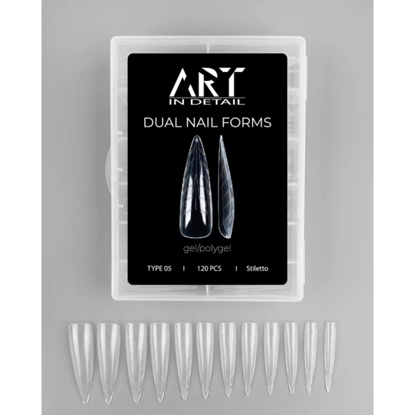 ART Dual Nail Forms, Type 05 - многоразовые верхние формы, стилет, 120 шт.
