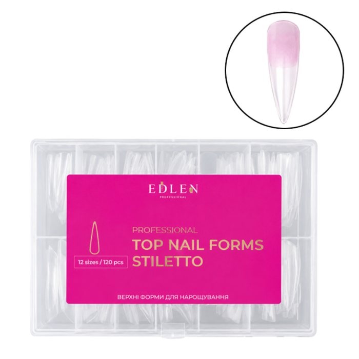 Верхні форми Edlen Professional Top Nail Forms Stiletto (стилет), 120 шт.