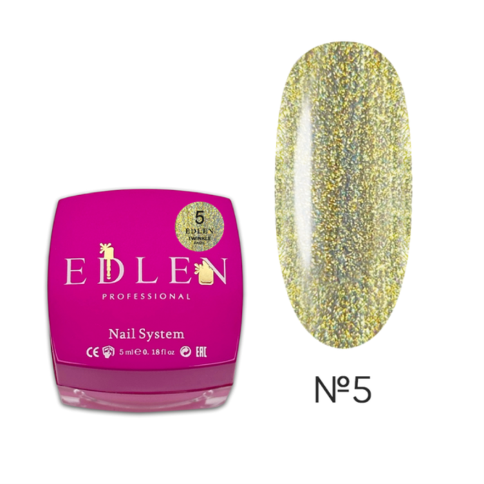 Edlen Twinkle Paste №05 - паста для дизайна ногтей, золотая, 5 мл