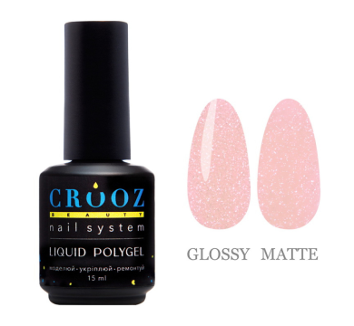 Crooz Shimmer Liquid Polygel №06 - жидкий полигель, розово-персиковый c шиммером, 15 мл