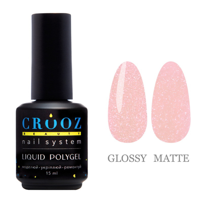Crooz Shimmer Liquid Polygel №06 - рідкий полігель, рожево-персиковий з шиммером, 15 мл