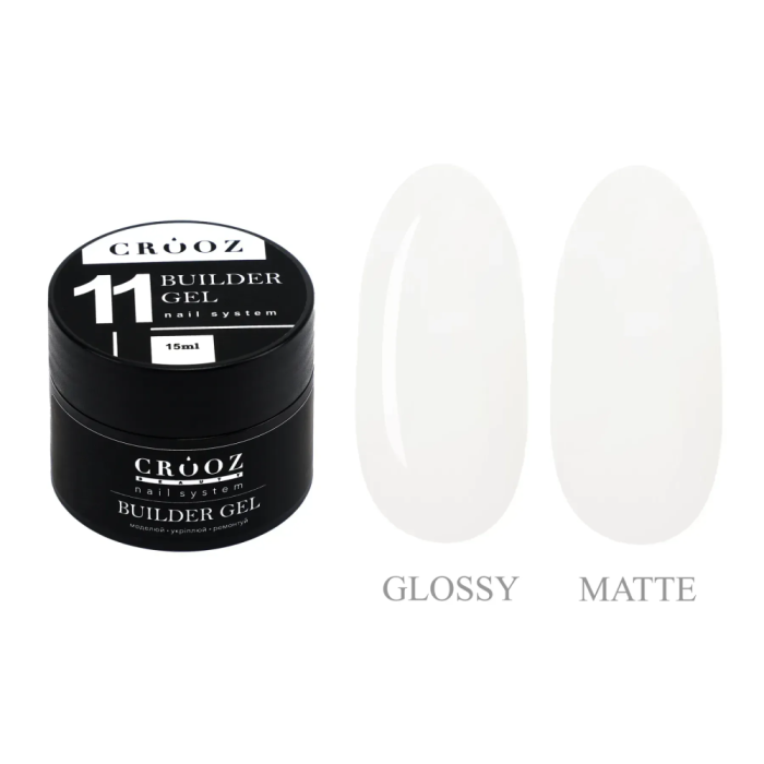 Crooz One-Phase Builder Gel №11 White - гель для нарощування, білий, 15 мл