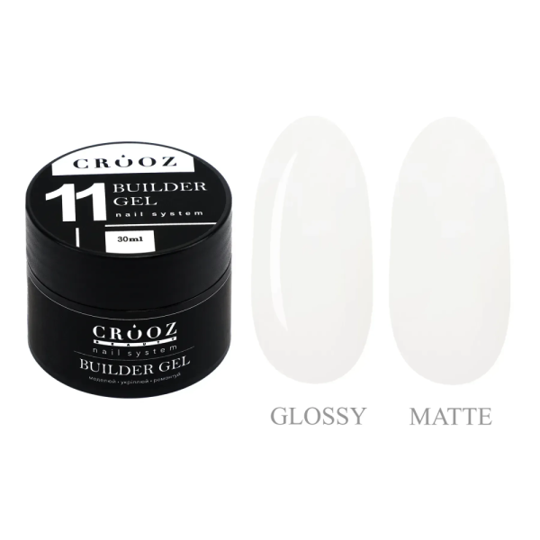 Crooz One-Phase Builder Gel №11 White - гель для наращивания, белый, 30 мл