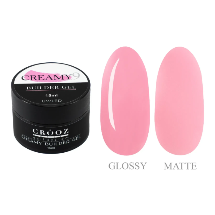Crooz Creamy Builder Gel №09 - гель для наращивания, лилово-розовый, 15 мл