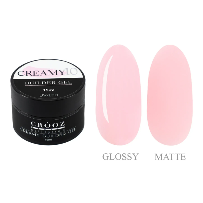 Crooz Creamy Builder Gel №10 - гель для нарощування, світло-рожевий, 15 мл