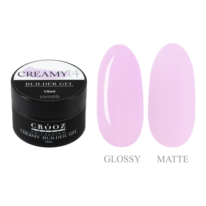 Crooz Creamy Builder Gel №14 - гель для нарощування, ліловий, 15 мл