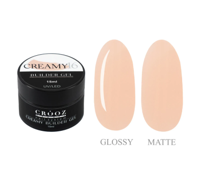 Crooz Creamy Builder Gel №16 - гель для нарощування, нюдово-бежевий, 15 мл
