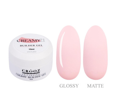 Crooz Creamy Builder Gel №21 - гель для нарощування, класичний рожевий, 15 мл