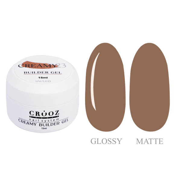 Crooz Creamy Builder Gel №23 - гель для наращивания, карамельный беж, 15 мл