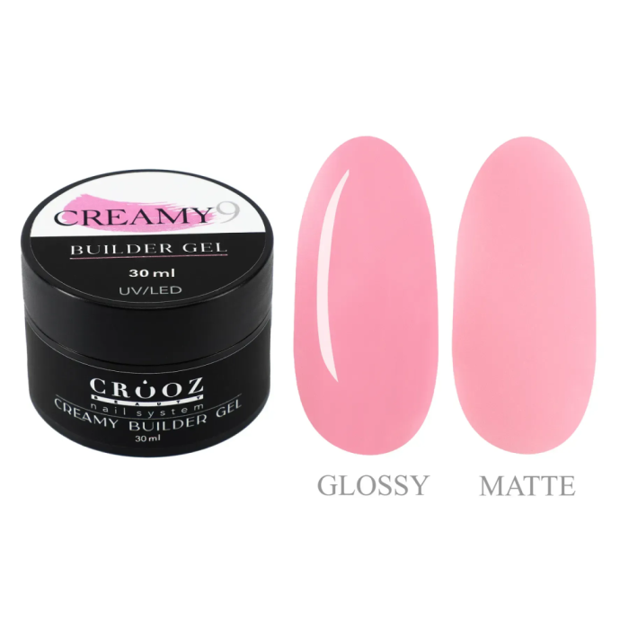 Crooz Creamy Builder Gel №09 - гель для нарощування, лілово-рожевий, 30 мл