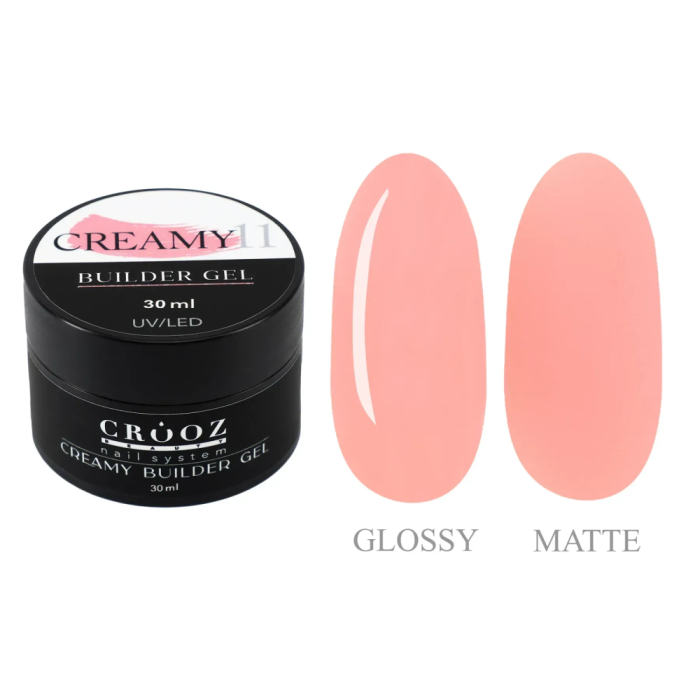 Crooz Creamy Builder Gel №11 - гель для нарощування, бежево-рожевий, 30 мл