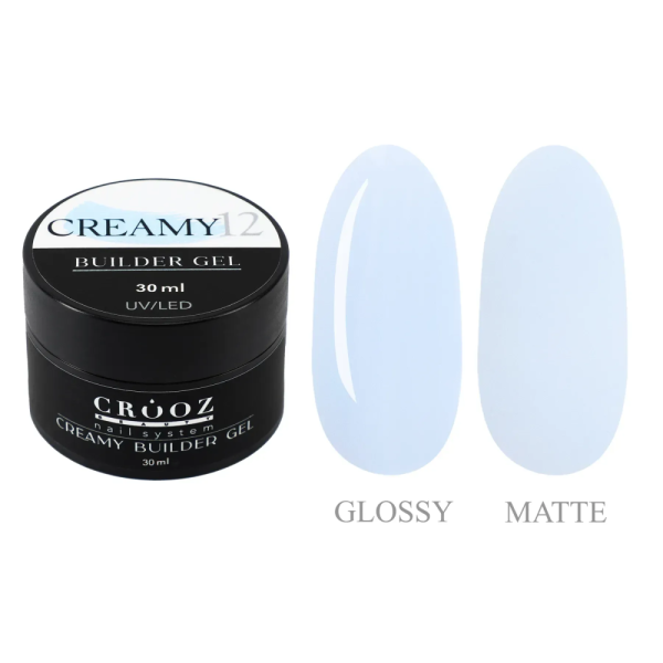 Crooz Creamy Builder Gel №12 - гель для наращивания, небесно-голубой, 30 мл