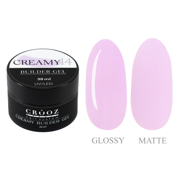 Crooz Creamy Builder Gel №14 - гель для наращивания, лиловый, 30 мл