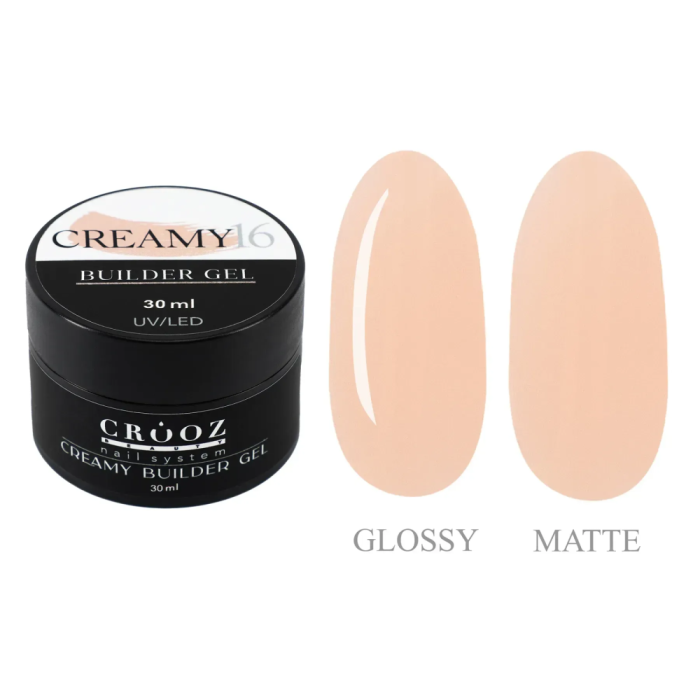 Crooz Creamy Builder Gel №16 - гель для нарощування, нюдово-бежевий, 30 мл