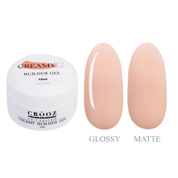 Crooz Creamy Builder Gel №22 - гель для нарощування, персиковий нюд, 30 мл