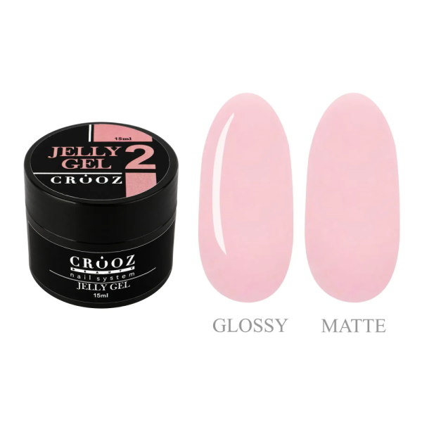 Crooz Jelly Gel №02 - гель-желе для нарощування, рожево-тілесний, 15 мл