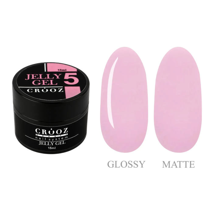 Crooz Jelly Gel №05 - гель-желе для наращивания, прозрачно-розовый, 15 мл