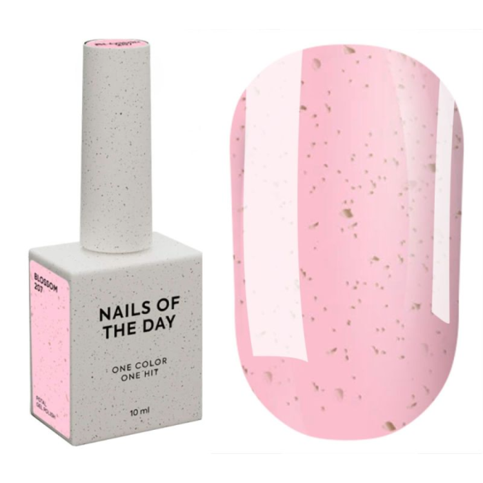 Гель-лак, в один шар NAILSOFTHEDAY Let’s Special №207 Blossom, ніжно-рожевий з поталлю, 10 мл