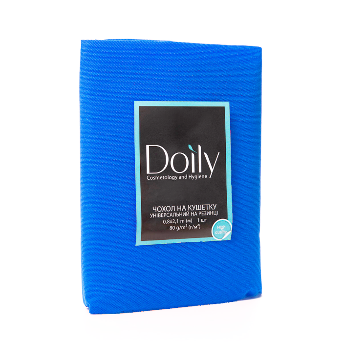 Чохол на кушетку з гумкою універсальний Doily® 0,8х2,1 м, із спанбонду 80 г/м2, блакитний