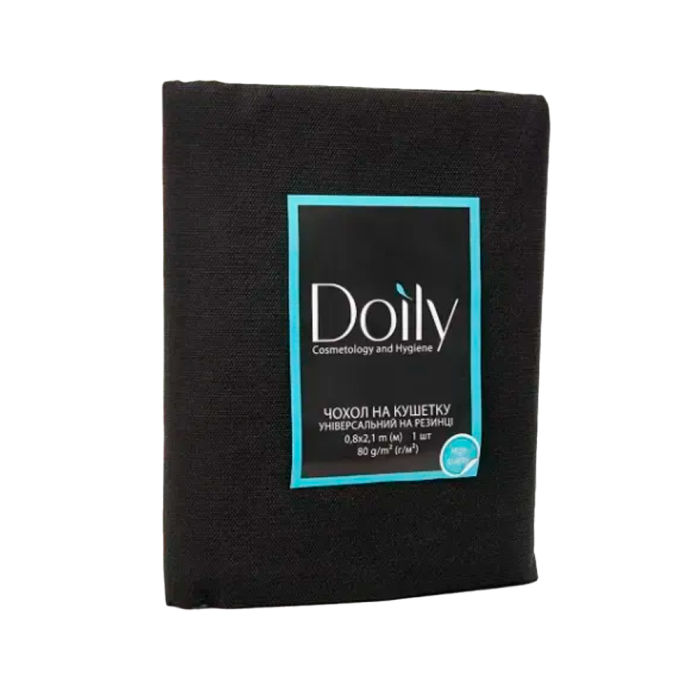 Чехол на кушетку с резинкой универсальный Doily® 0,8х2,1 м, из спанбонда 80 г/м2, черный